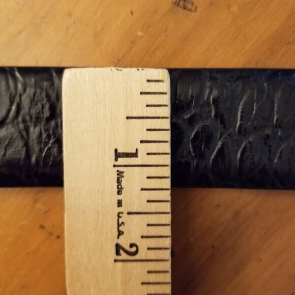 W. Kleinberg Embossed Crocodile Belt, Nickel Removable Buckle, Black, Sz 42 - Picture 11 of 14